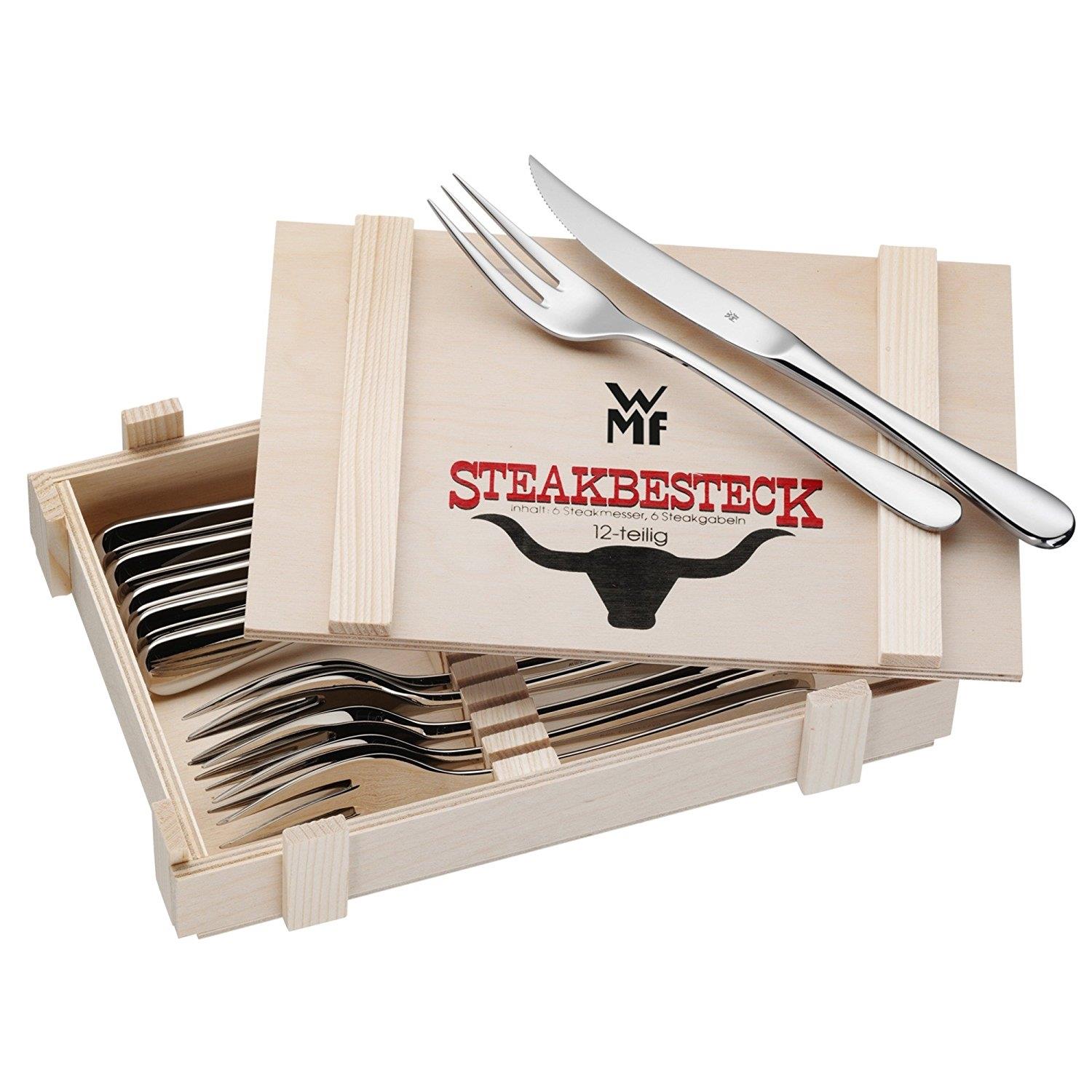 WMF Steakbesteck Set in Holzkassette 12tlg. 12.8023.9990
