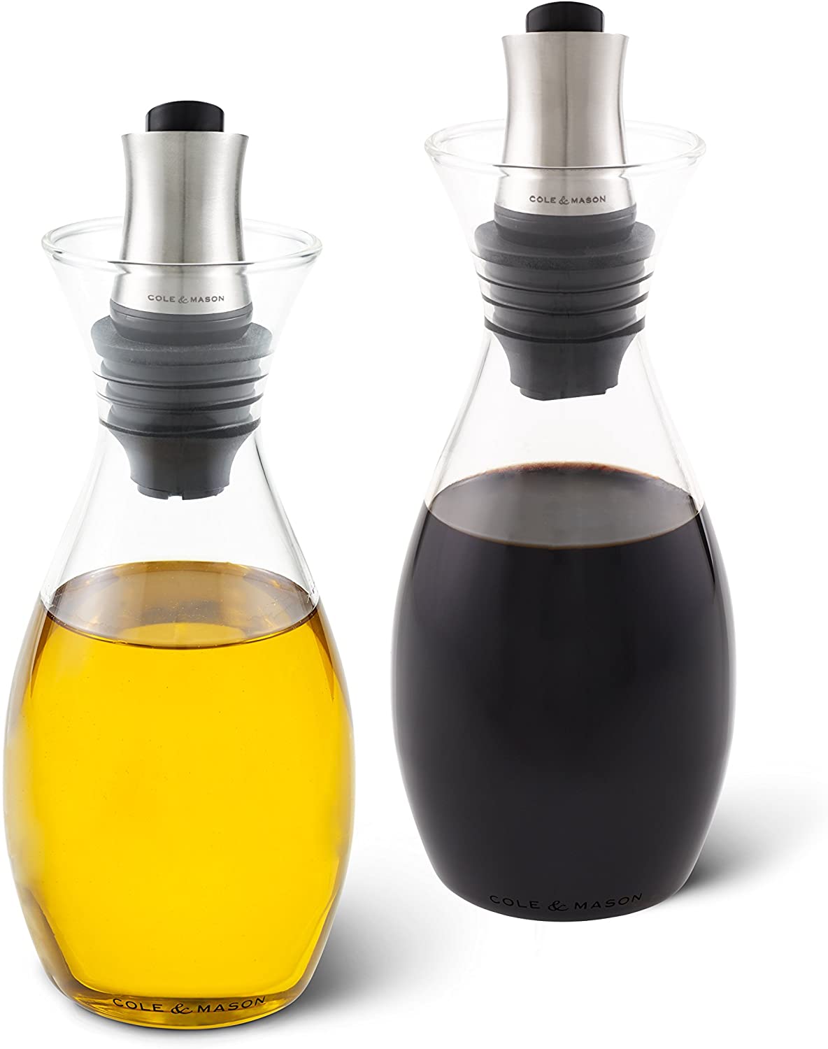 Cole & Mason Öl und Essig Fließkontroll Ausgießer mit Flasche Geschenkset