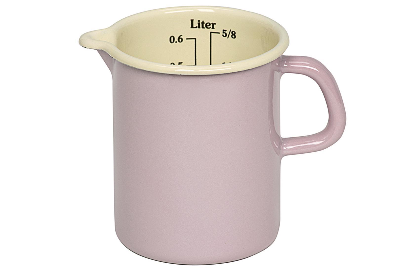 RIESS Messbecher emailliert 0,5  Liter  rosa/bunt