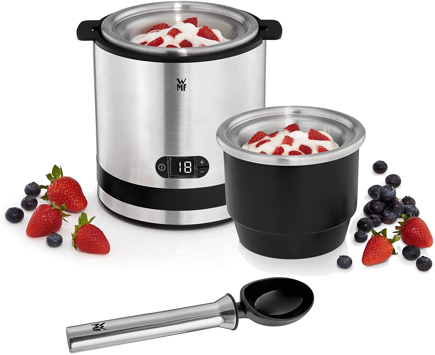 WMF KÜCHENminis - Eismaschine für Frozen Yogurt Sorbets und Eiscreme 300ml Edelstahl