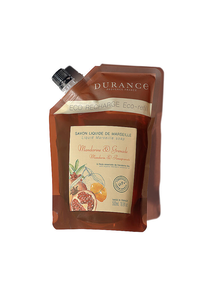 Durance Öko-Nachfüllpackung Marseiller Flüssigseife Mandarine & Granatapfel 500 mL