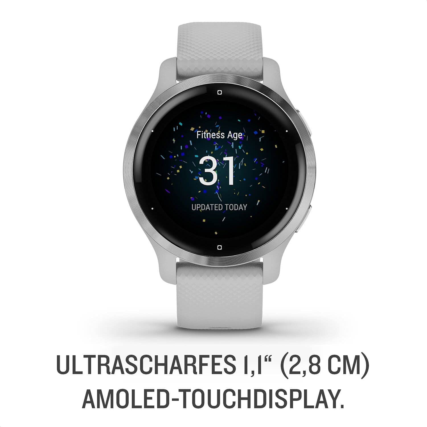 Garmin Gesunheits Smartwatch Venu 2S Mist Grey Silver